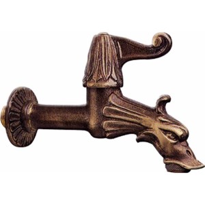 rubinetto artistico a leva  in bronzo per fontane da 1/2 .