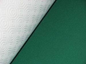 mollettone in gomma bianca - lato cotone verde - altezza cm 140 -